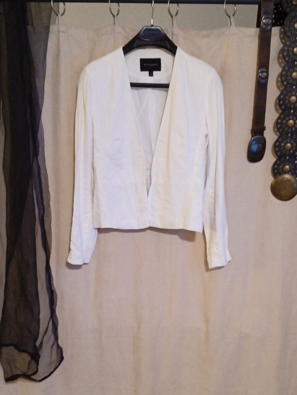Banana Republic White Linen Blazer